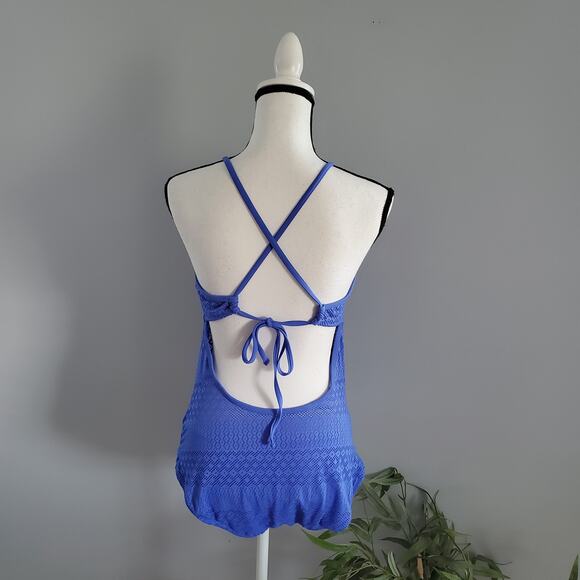 Time & Tru Blue One Piece Bathing Suit XL - Picture 2 of 4